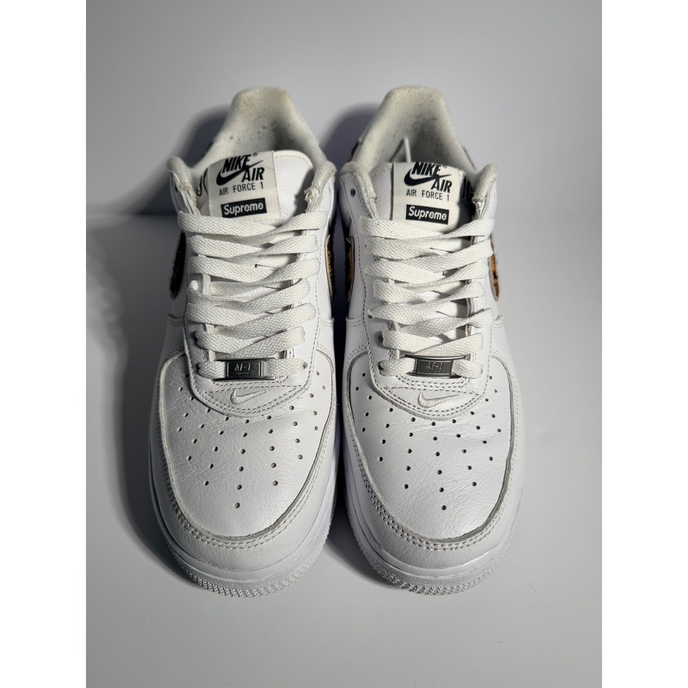 Nike Air Force 1 Low Supreme Goodenough Mens Size 9 White Leopard CU9225-100 - Picture 4 of 8